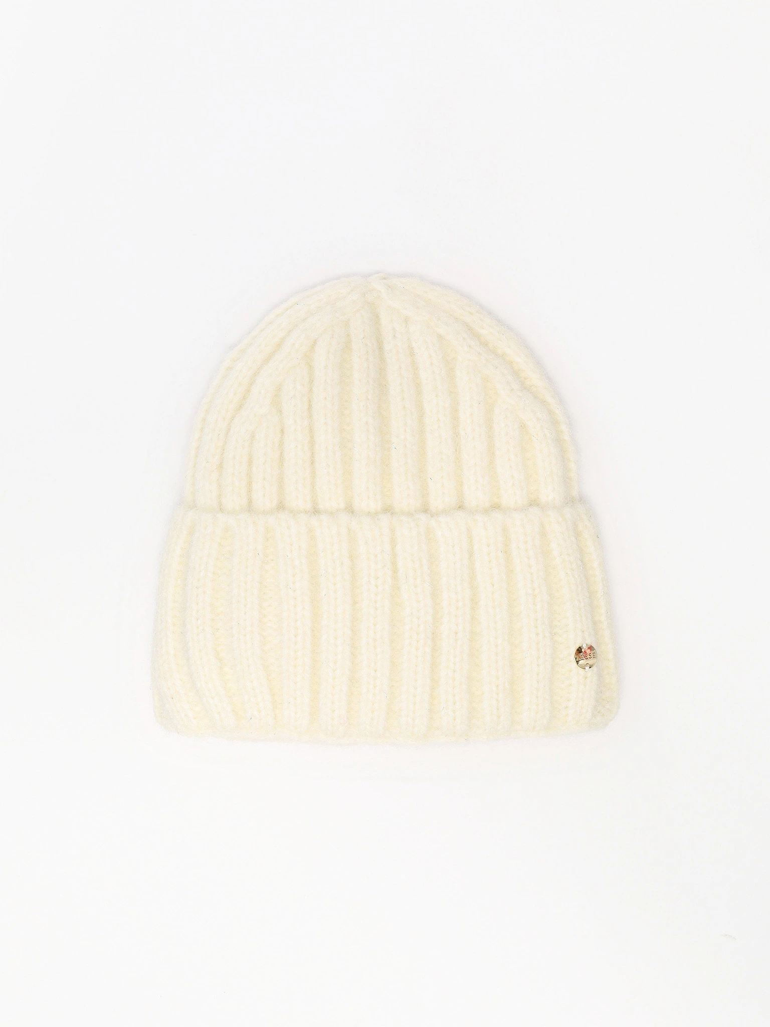 Шапка-бини из смесовой шерсти альпаки с отворотом в ассортименте